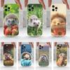 Чехол Милый Животный Ёжик Для iPhone 15,11,12,13,16,14,17,Pro,Max,Plus,SE,Mini,X,XS,XR, Прозрачный Мягкий Силикон