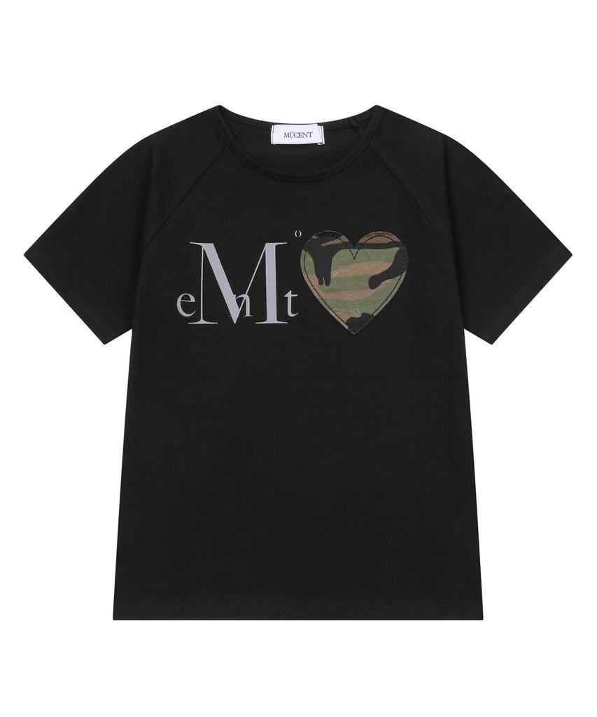 MUCENT Malti Heart Camo Raglan Short Sleeve T-Shirt (3 Colors)
