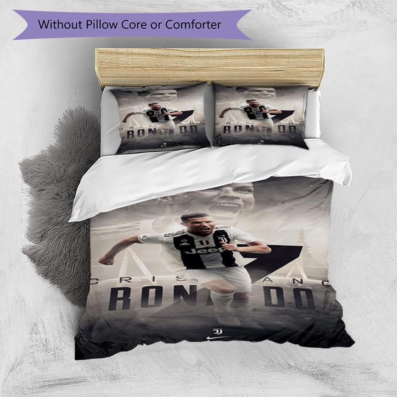 Ronaldo's Man Fireball Bedding Set, Breathable Duvet Cover with Pillowcases, Soft Bed Linen for Bedroom Home Decoration, Perfect Festival Birthday Gif