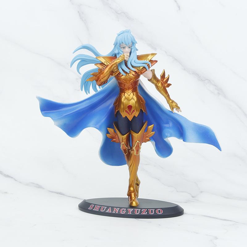 Cheap  Anime Gold Saint Seiya Aquarius Aries Pisces  aquarius Cancer Leo PVC Action Figure Collectible Model Toy 19-21cm
