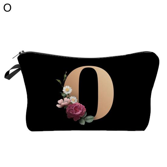 Cosmetic Bag 3D Digital Printing Letter Flower Pattern Female Multipurpose Delicate Pencil