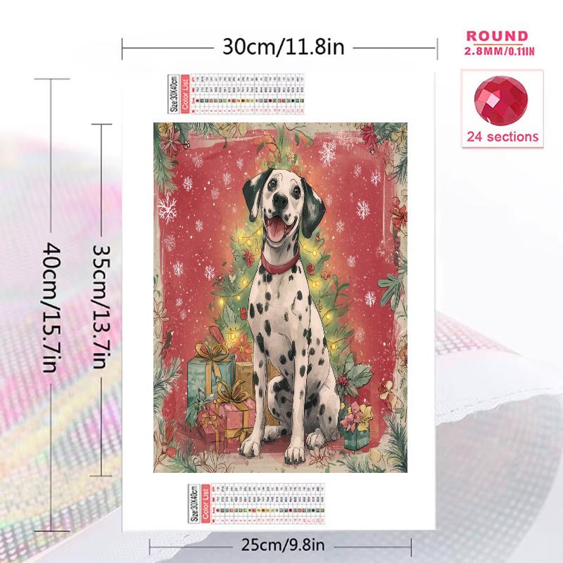 Pink Dalmatian Pattern 3pcs 100% Round Full Drill 5D DIY Diamond Painting Embroidery Cross Stitch Rhinestone Décor
