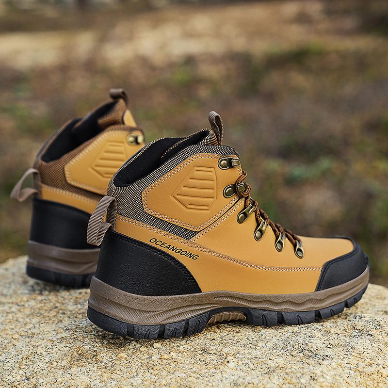 Осенне-зимние модные коричневые мужские походные ботинки большого размера 48 водонепроницаемые уличные ботинки мужские нескользящие треккинговые кроссовки мужские кроссовки