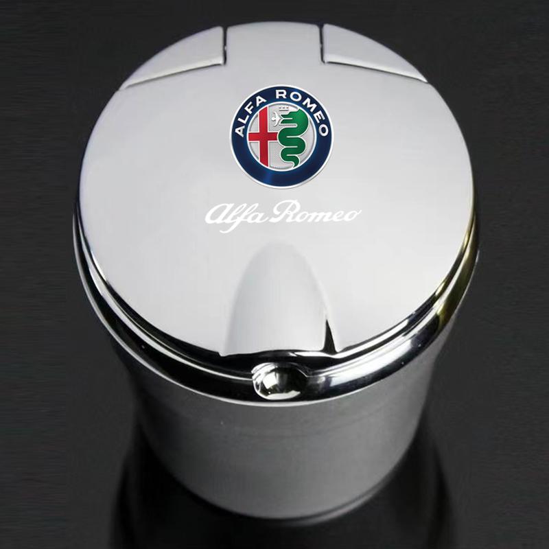 Car Ashtray with Lid Smell Proof Blue Led Portable Ashtray Cup For Alfa Romeo giulia stelvio giulietta 159 147 156 166 OBDCE1