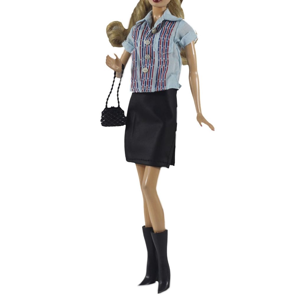 Fashion 1/6 BJD Dolls Casual Wears Floral Jeans Dolls Trousers Clothes Accessories Leather Pants