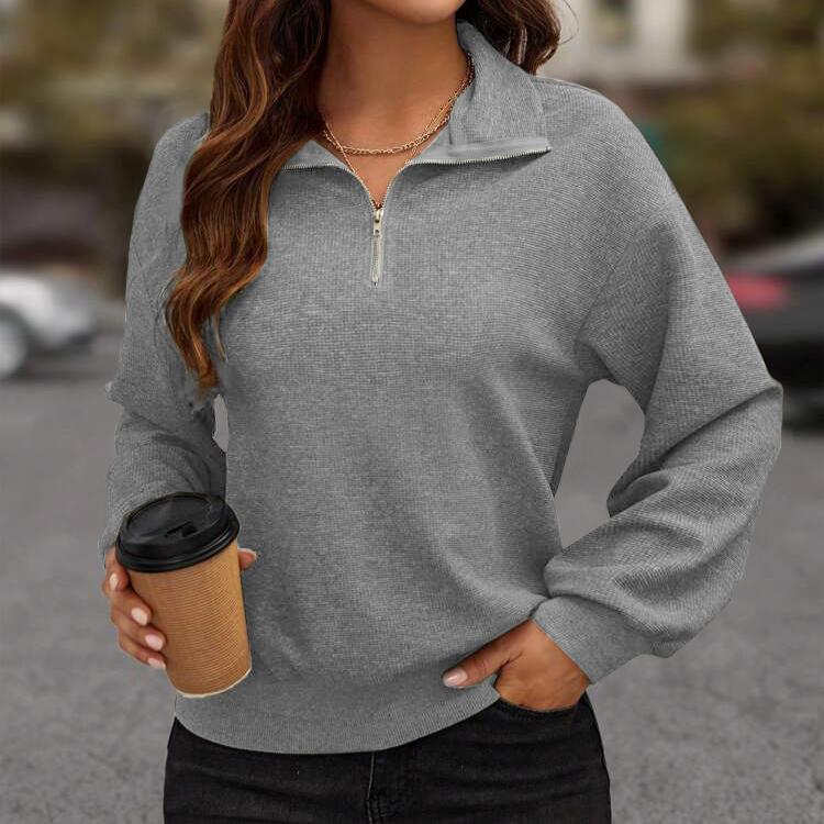 Women's Fashion Casual Fall Winter Solid Color Print Long Sleeve Pullovers & Long Sleeves