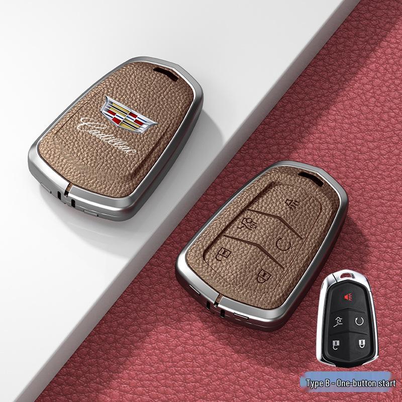 Кожаный чехол для ключа для Cadillac XT5/CT6/XT4/XTS и ATSL – Унисекс-дизайн с пряжкой