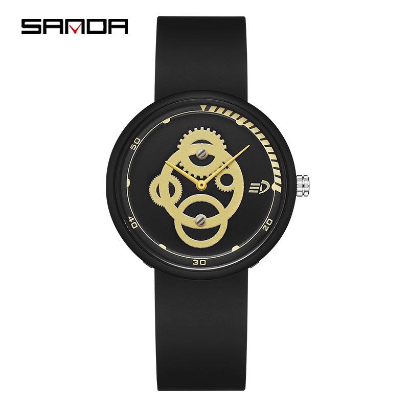 SANDA Новые минималистичные электронные часы, мужские и женские часы для средней школы, силиконовые простые водонепроницаемые часы