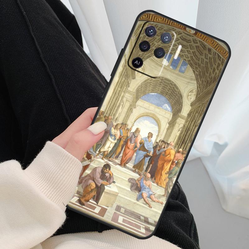 Renaissance Art Painting Case For Oppo A54 A74 A94 A18 A57 A17 A77 A38 A58 A78 A98 A80 A60 A40 A96 A76 A16 A15 A5 Pro