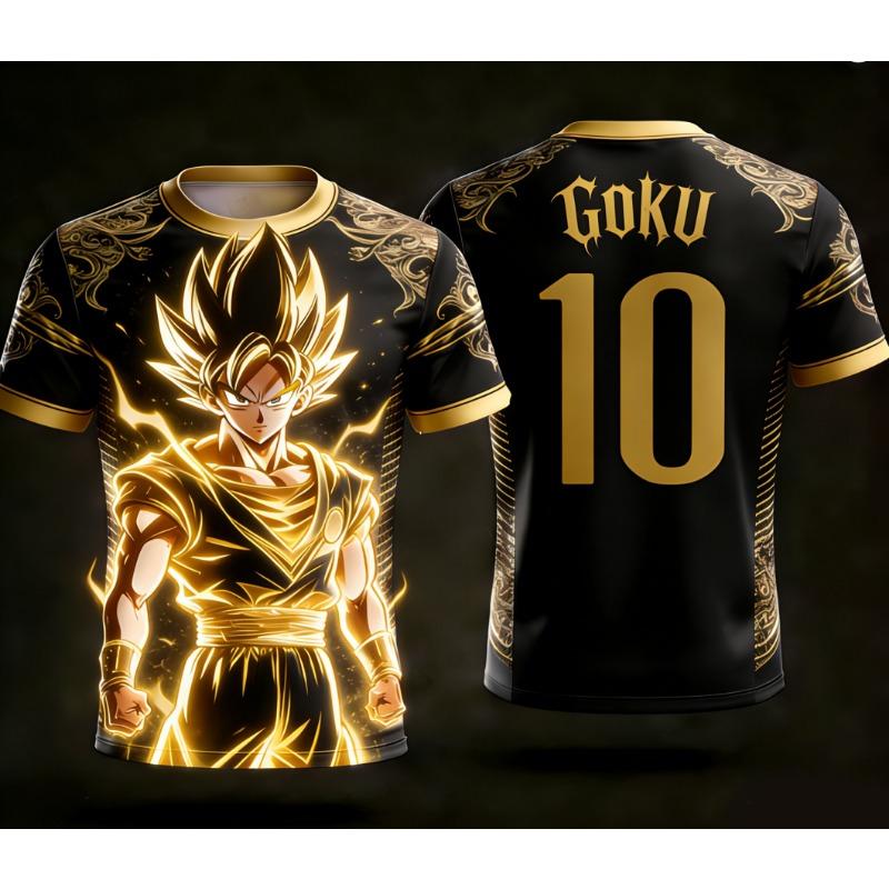 Официальная 3D-печать Dragon Ball Гоку №10 Футбольная майка Тренировочная одежда Для родителей и детей S-6XL 90см-160см Модные футболки