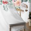 Watercolor Leaves Plants Flowers Butterflies Tulle Voile Curtains for Bedroom Living Room Window Curtain Sheer Organza Drapes