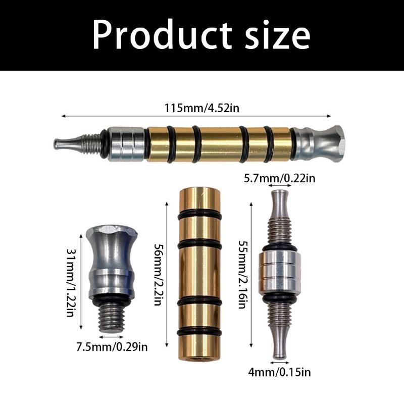 Ремонтная ручка-кисточка Detail Repair Tap Down Pen с металлическим корпусом и тремя контактными головками для финишной обработки панелей автомобиля, для хранения и регулярного использования в мастерской. Переносная.