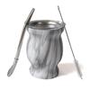 Yerba Mate Cup 304 Stainless Steel Double Wall 8oz Argentine Yerba Mate Gourd With Bombillas and Cleaning Brush