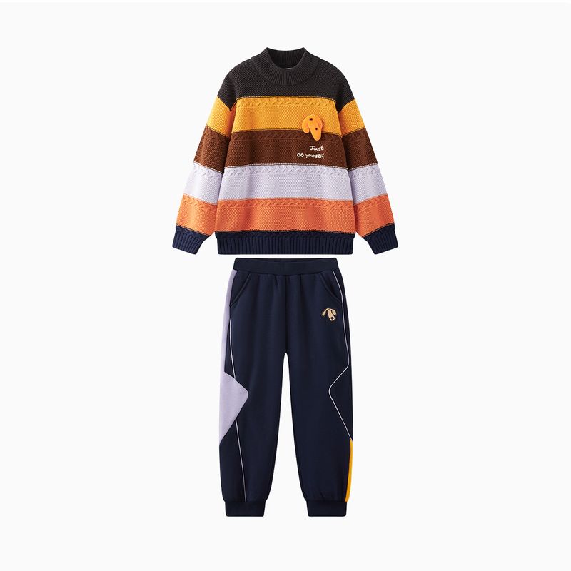 [Vip][Vip]Mqd Children's Clothing Boys' Sweater Knitwear Spring and Autumn New Style Children's Colorful Striped Half-Turtleneck Sweater