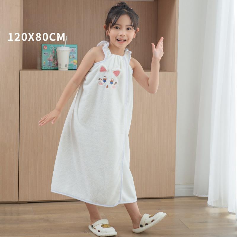 Новое детское носимое банное полотенце, юбка для душа на подтяжках, впитывающая флисовая юбка для душа из кораллового флиса, которая не легко линяет