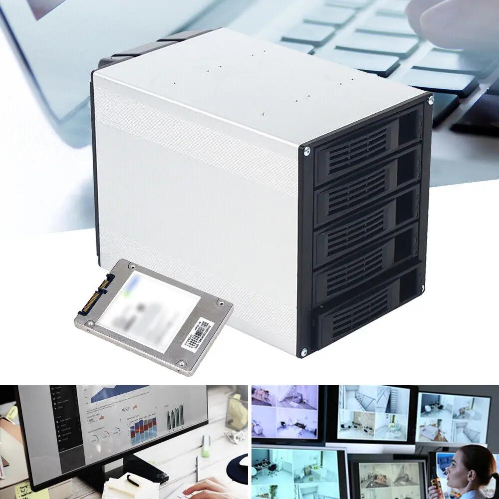 5-секционный корпус для HDD с функцией Hot Swap – 5x SATA 3.5"/2.5" SAS HDD, 3 x 5.25" отсека