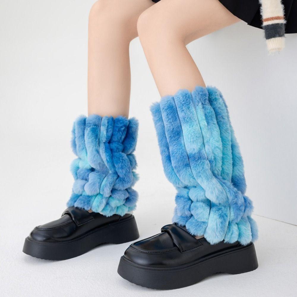 Colorful Plush Leg Warmer Sweet Cool Foot Cover New Calf Sleeves Girls