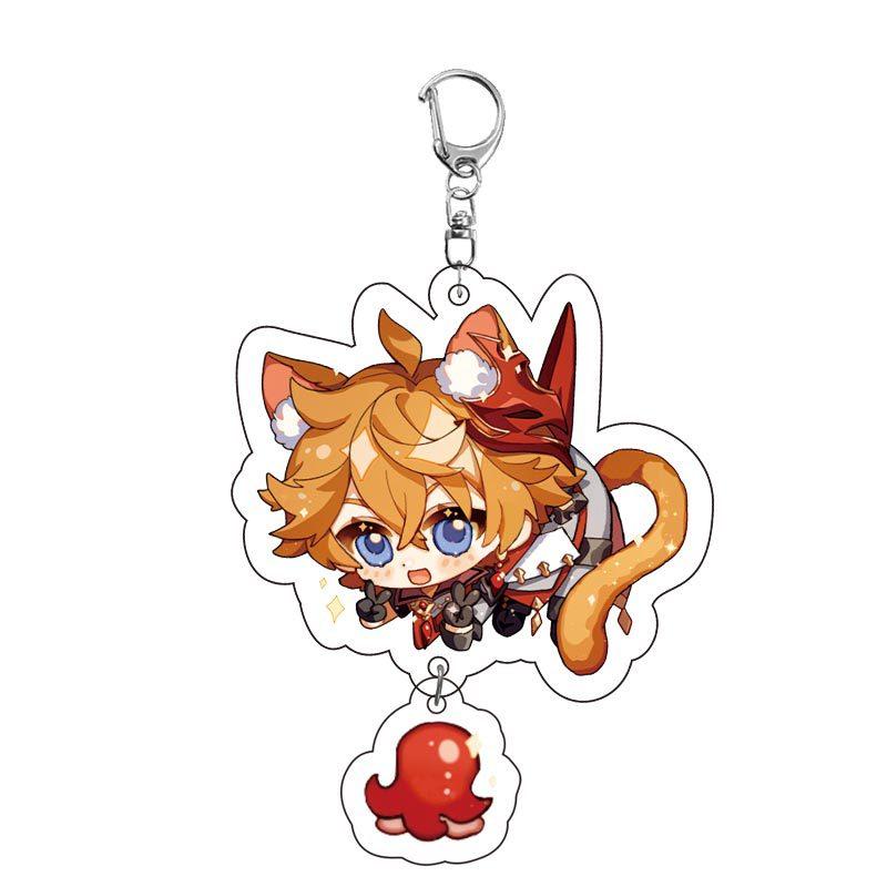 Game Keychains Acrylic Figure School Bag Keychian Holder Key Ring For Children Girl Men Accessories
