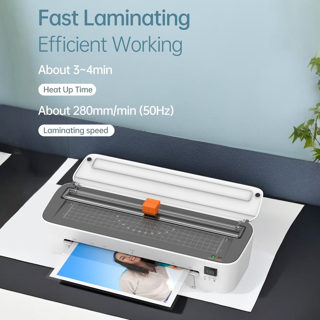 BISOFICE A4 Laminating Machine 9 Inches Thermal Laminator Machine Desktop 6IN1 Multifunctional Hot