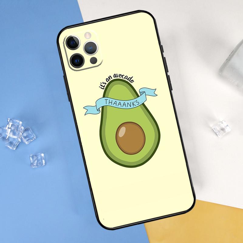 Мультяшный чехол-авокадо для iPhone 16 Pro Max 13 12 Mini 11 14 15 Pro Max XR 16 15 Plus 16e Защитный корпус