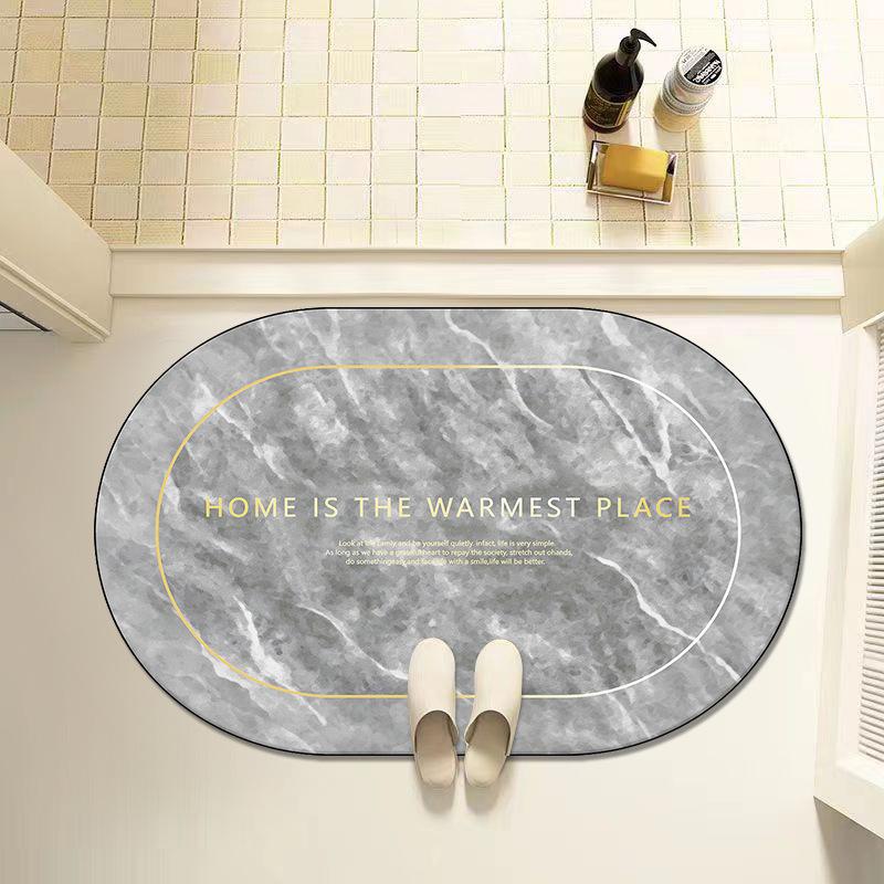 Marble Diatom Mud Mat Toilet Quick Drying Absorbent Foot Mat Bathroom Dirty Easy To Take Care of Non-slip Mat