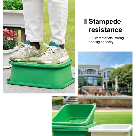 Прямоугольный цветочный ящик с сетчатым дном, цветочный горшок с поддоном, многоразовое балконное кашпо