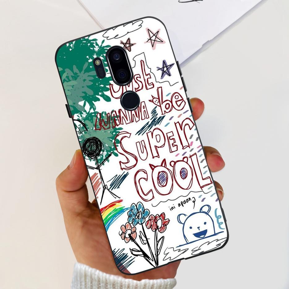 For LG G7 thinQ Case G710EM LM-G710 G710 Luxury Painted Cover Soft Silicone Phone Cases For LG G7 ThinQ Back Covers 6.1'' Bumper