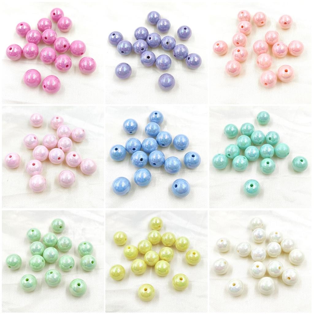 Round 14mm Accessories Materials Loose Beads Acrylic AB Magic Color Handmade DIY Bracelet Earring Making 10pcs Delicate Jewelry