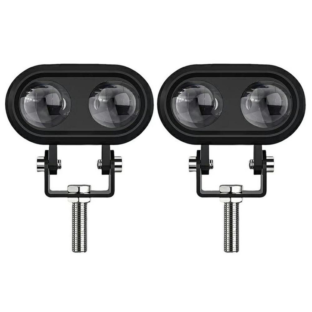 2Pcs Motorcycle LED Spotlight Long Focus Dual Lens High Brightness Off Road IP68 Waterproof Strobe Light