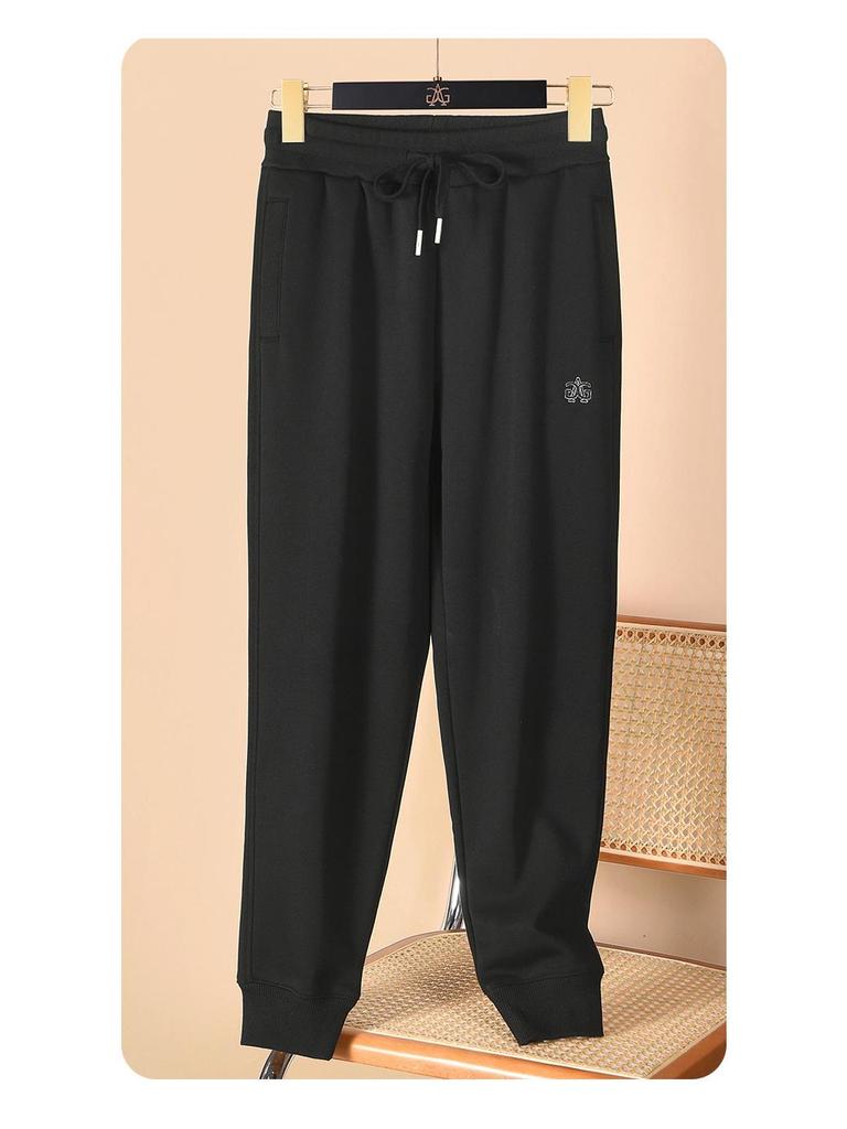 Женские темно-зеленые облегающие хлопковые спортивные штаны - Теплые, Повседневные, Плюс бархат Осень/Зима 2025