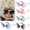 Vintage Metal Eyewear Retro Sun Glasses UV protection Rimless Sunglasses Butterfly Sunglasses
