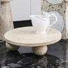 Simple Wabi-sabi Style Three-legged Round Creative Fruit Plate Tray Hotel B&B Resort Style Imitation Travertine Decoration Ornaments