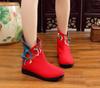 Women's Embroidered Short Boots - 2020 Autumn/Winter Hanfu Style, Low Heel, Ethnic Pattern, Old Beijing Cloth Shoes.