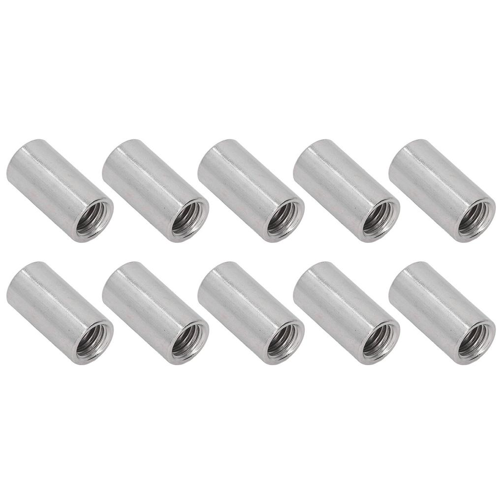 10 шт. Соединительная гайка Круглая M12 Нержавеющая сталь Гайка-соединитель стержня Внутренняя резьба Крепеж