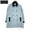 KWO-0452-B Wool Coat 34 Blue X blackUsed