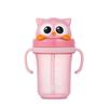 Edison Friends Spill-proof Three-dimensional Straw Cup 2 300ml, Owl Pink, 1 Piece