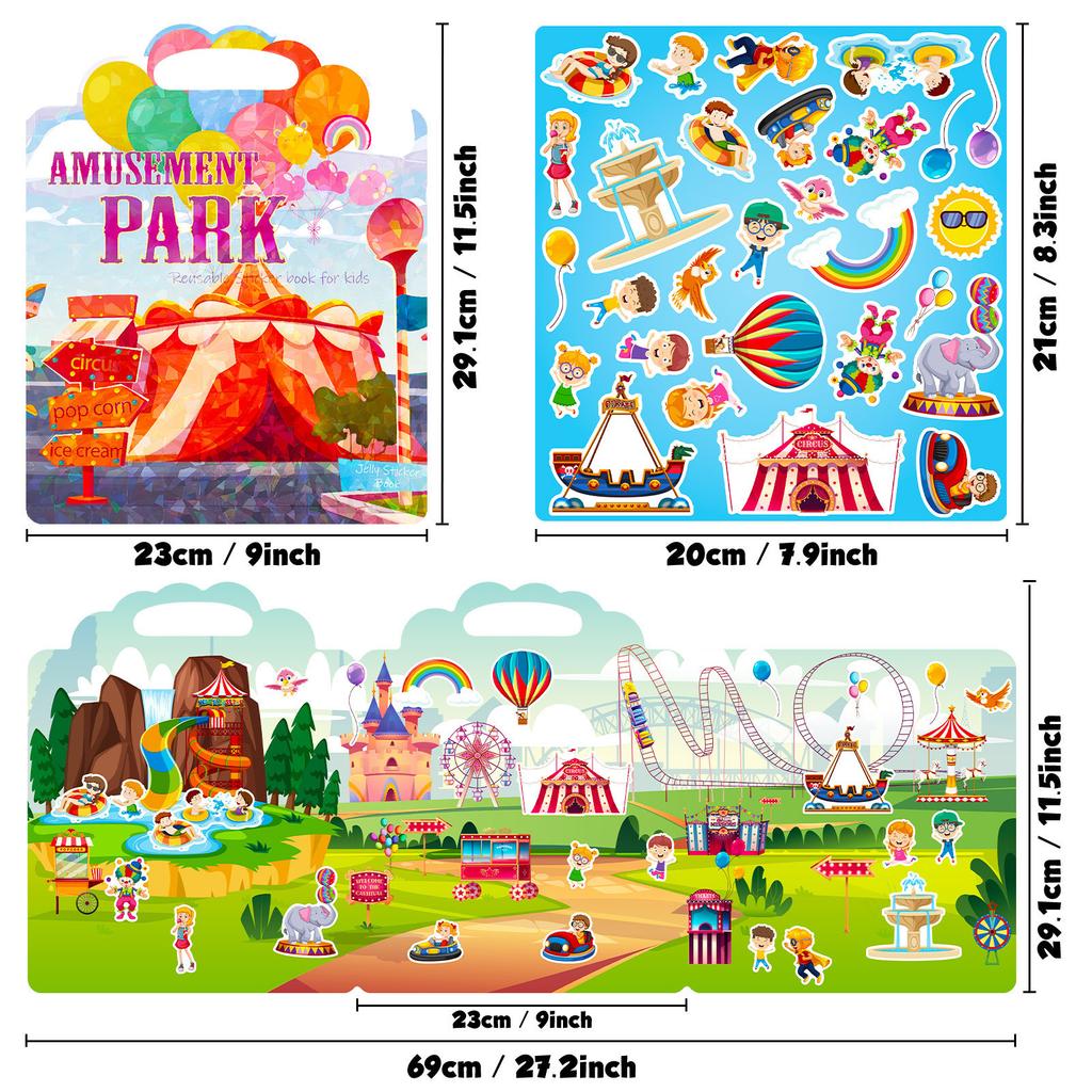 Children's Playground Facilities Cognitive Concentration Cultivation Quiet Book Handheld Jelly Sticker Book