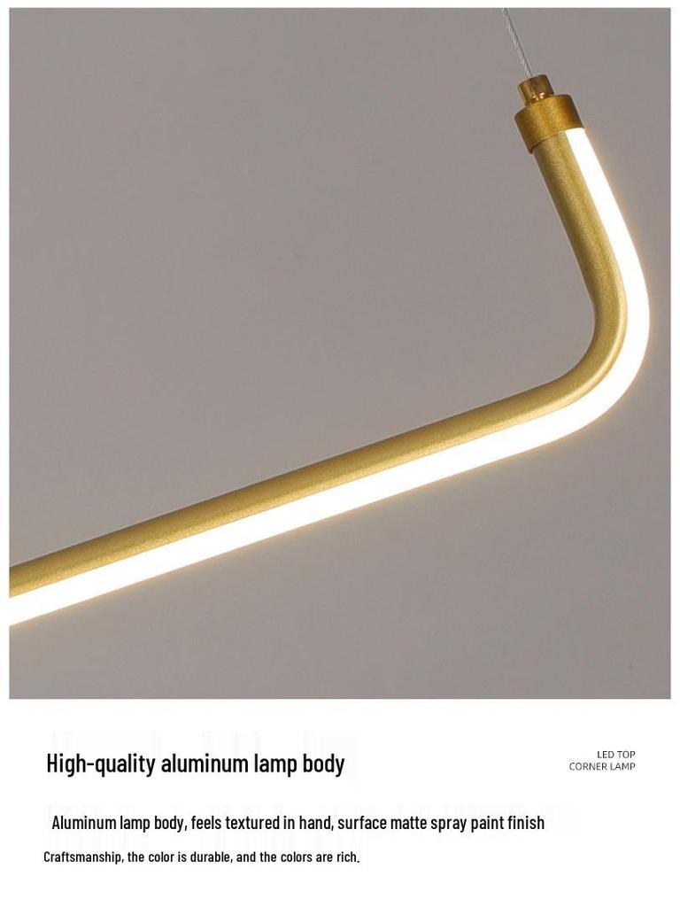 Минималистичная итальянская черная светодиодная люстра: Изящная длинная полоса для ресторана, бара, офиса