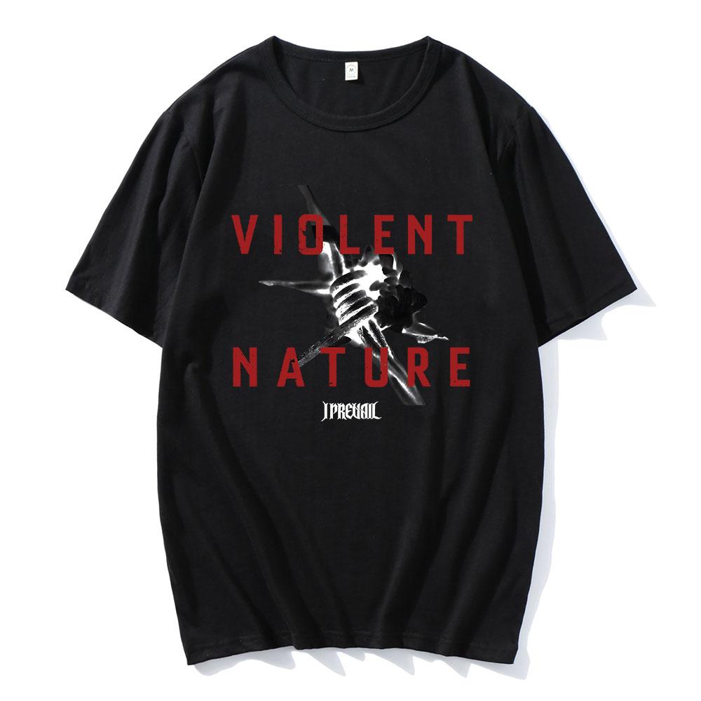 VIOLENT NATURE ALBUM COVER T SHIRT Rock Band I Prevail Punk T-shirt Short Sleeve Cotton Loose Tshirts Graphic Clothing Tees