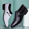 Classic Men Dress Shoes Slip On PU Leather Shoes for Men Plus Size Point Toe Business Casual Men Formal Shoes for Wedding