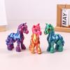 3D Printed Toy Sunshine Rainbow Horse Simulated Statue Cute Pony Joint Tail Movable Figurine Office Decor Children'S Gift