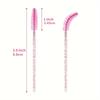 50-200pcs Disposable Eyelash Mascara Brushes with Crystal Handles Included Storage Box Travel Pack Bristles for Makeup Accessory