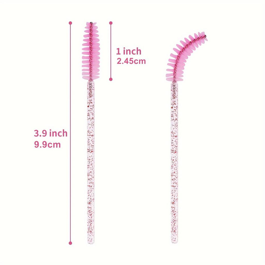 50-200pcs Disposable Eyelash Mascara Brushes with Crystal Handles Included Storage Box Travel Pack Bristles for Makeup Accessory