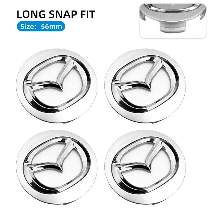 4Pcs Wheel Hub Center Cover CX-3 CX-4 CX-5 CX7 CX8 Long Leg 56MM ID53MM New Models For Mazda Atenza Axela Gray Black