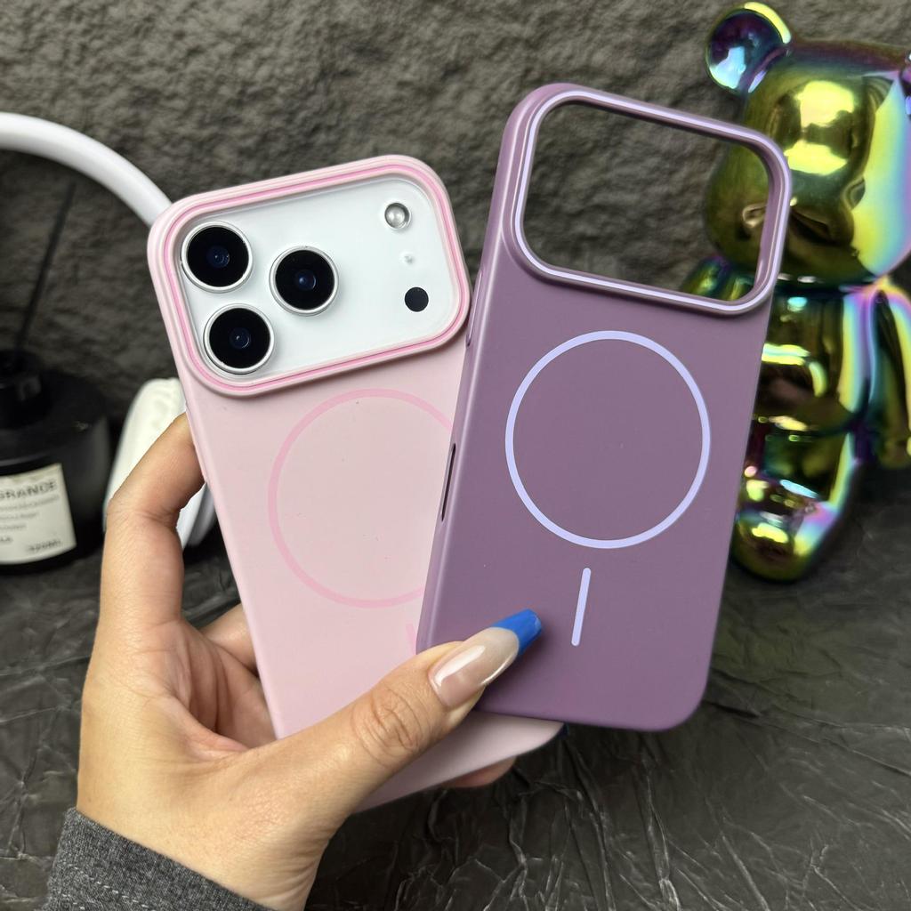 Магнитный мягкий чехол для Apple 17 Pro Max/16 Pro - Однотонный с большим окном и улучшенной защитой