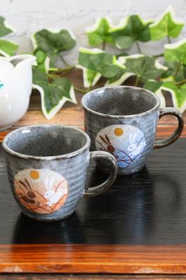 Waza no Kura Стильный набор пар кружек Kutani Ware Hanehusagi Pottery Столовая посуда класса люкс, сделано в Японии