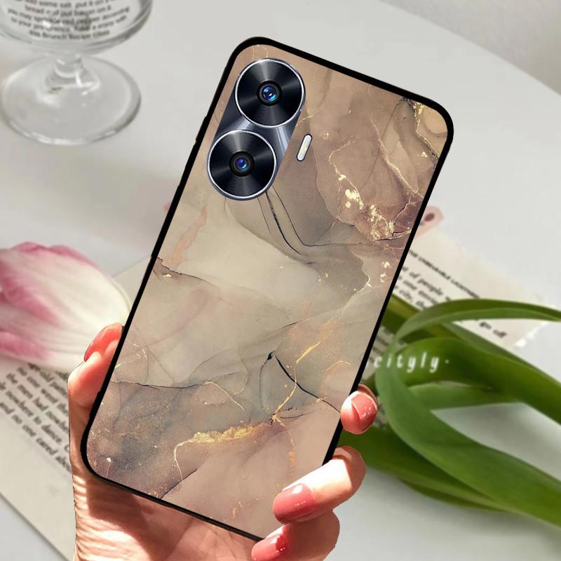 Для Realme C55 Чехол Крутой Черный Мягкий Силикон ТПУ Бампер Защитный Чехол Для Телефона Для OPPO Realme C55 C 55 Чехол Fundas Оболочка Coque