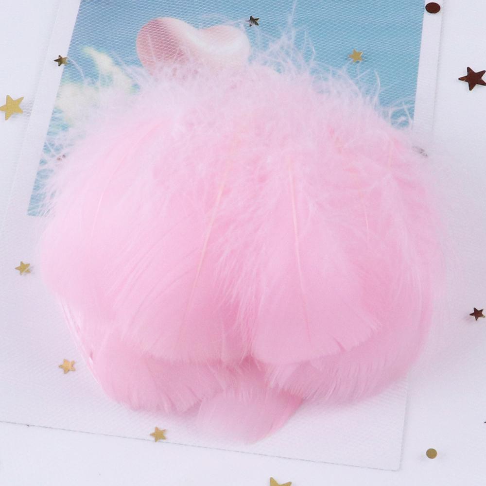 Natural Goose Feathers 4-8Cm Small Floating Leather Pink Swan Feather Plume For Craft Wedding Jewelry Decoration Plumes 100Pcs