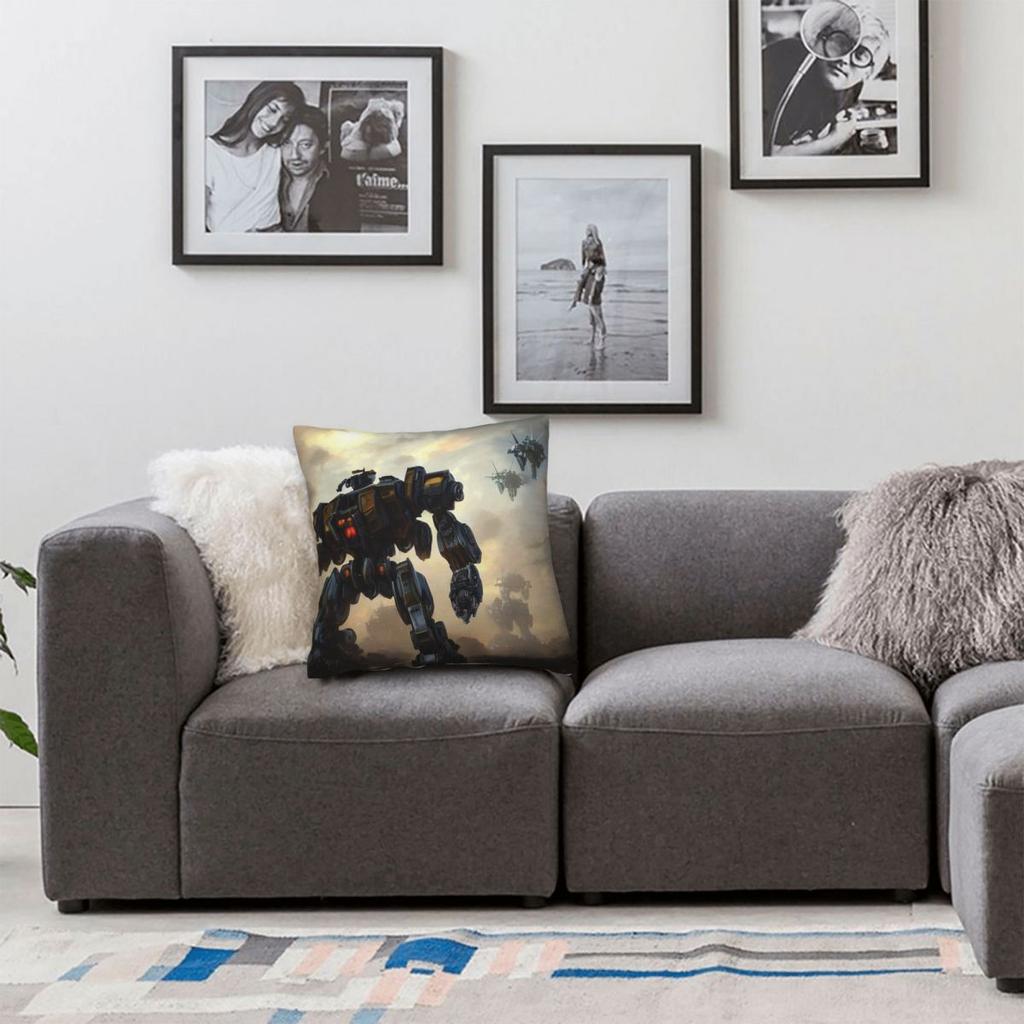 Battletech Mechwarrior Pillowcase Polyester Linen Velvet Printed Zip Decor Home Cushion Case 45X45