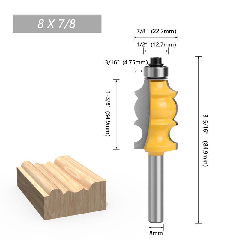 1 шт., 8 мм, хвостовик, архитектурное формование, перила, фреза, корпус, основание с ЧПУ, деревообрабатывающие фрезы, фреза для лица